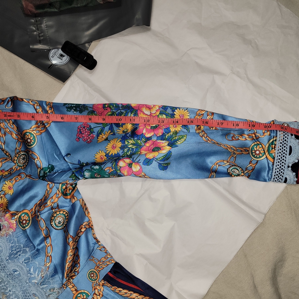 Dalia Macphee Floral Long Sleeve Dress - Blue - Picture 5 of 16